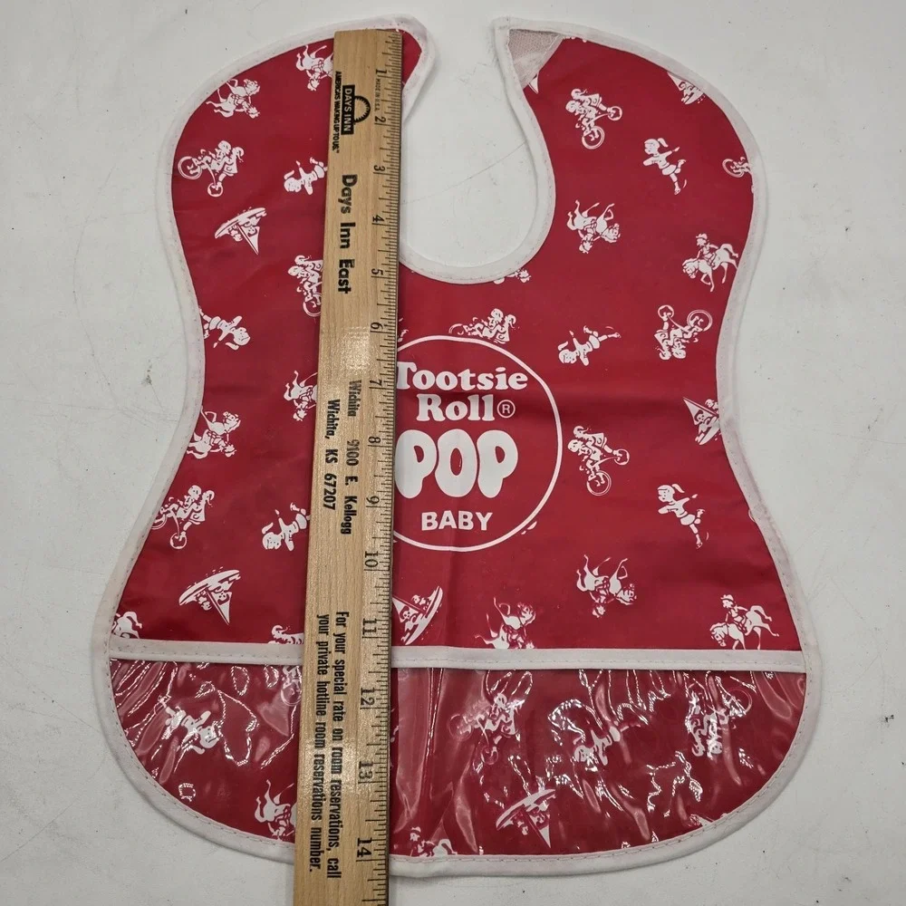Vintage‎ RARE Tootsie Roll Red Baby Bib Collectible Tootsi Roll Pop